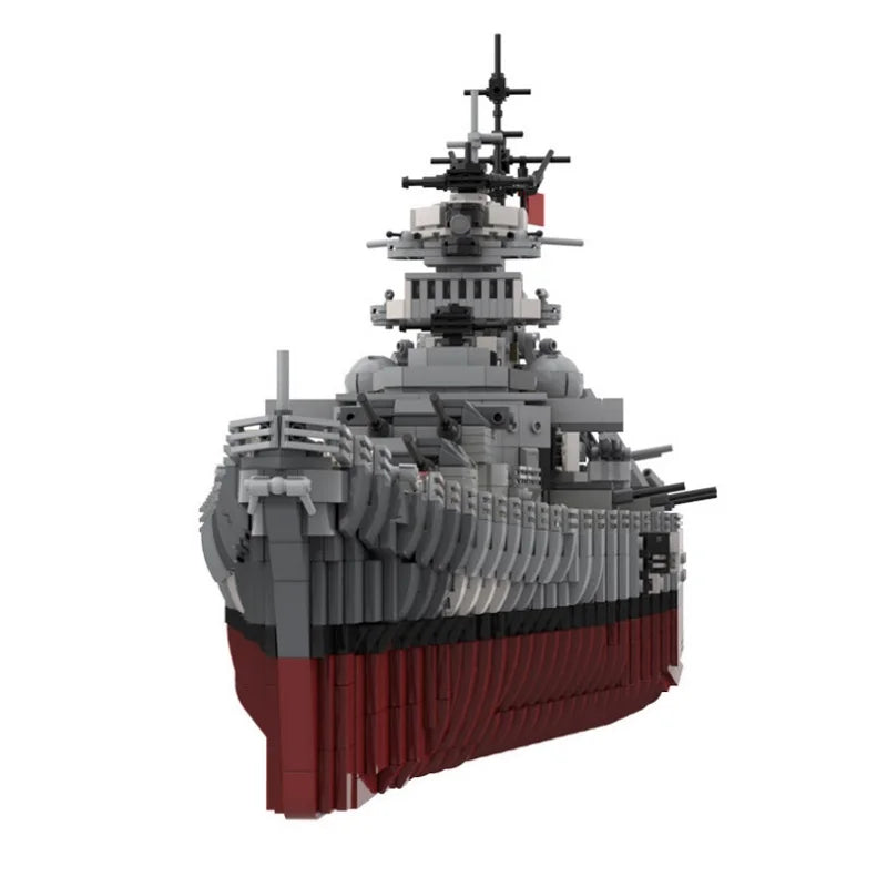 New 7164PCS WW2 German Bismarck Battleship Cruiser Model World Military Toys for Kids Weapon Building Blocks Bricks Gifts Boys