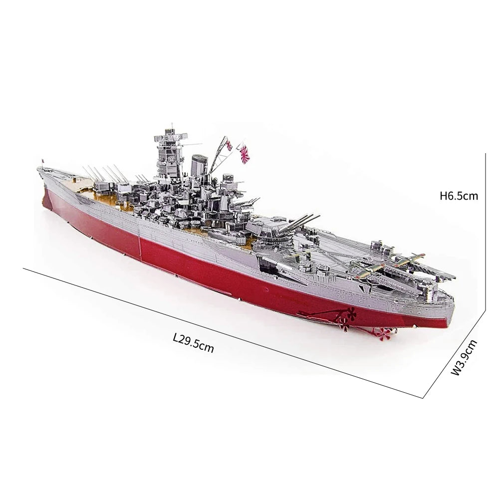 Piececool 3D Metal Puzzle Model Building Kits - Battleship Yamat Battleship Jigsaw Toy ,Christmas Birthday Gifts for Adults