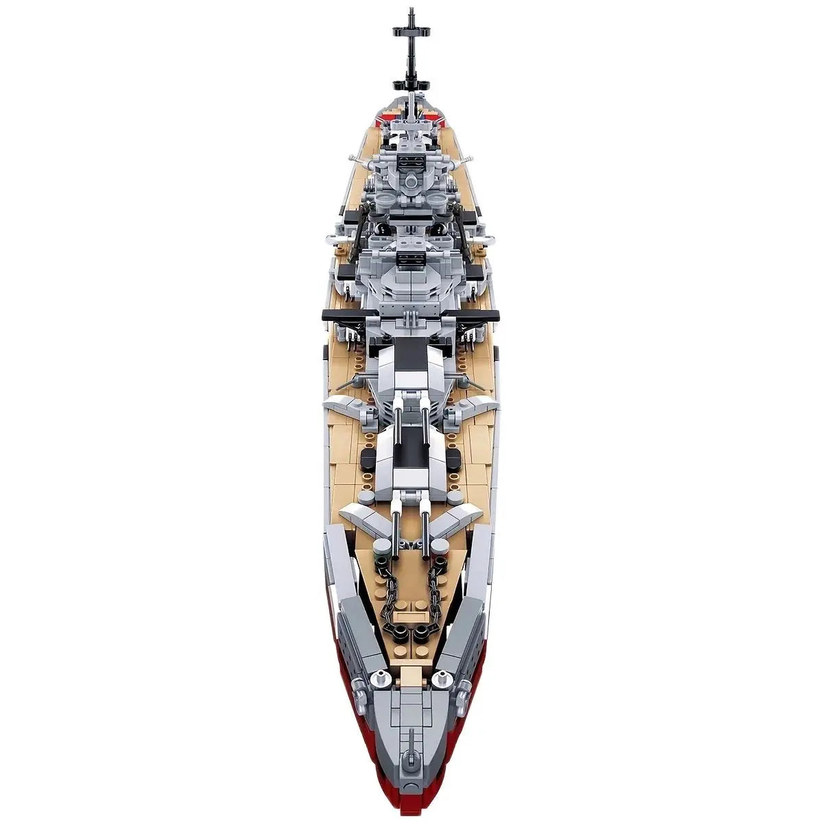 2 IN 1 Bismarck Battleship Building Block Toy Sets, Military Battleship Assembly Building Blocks, Desktop Model Ornaments