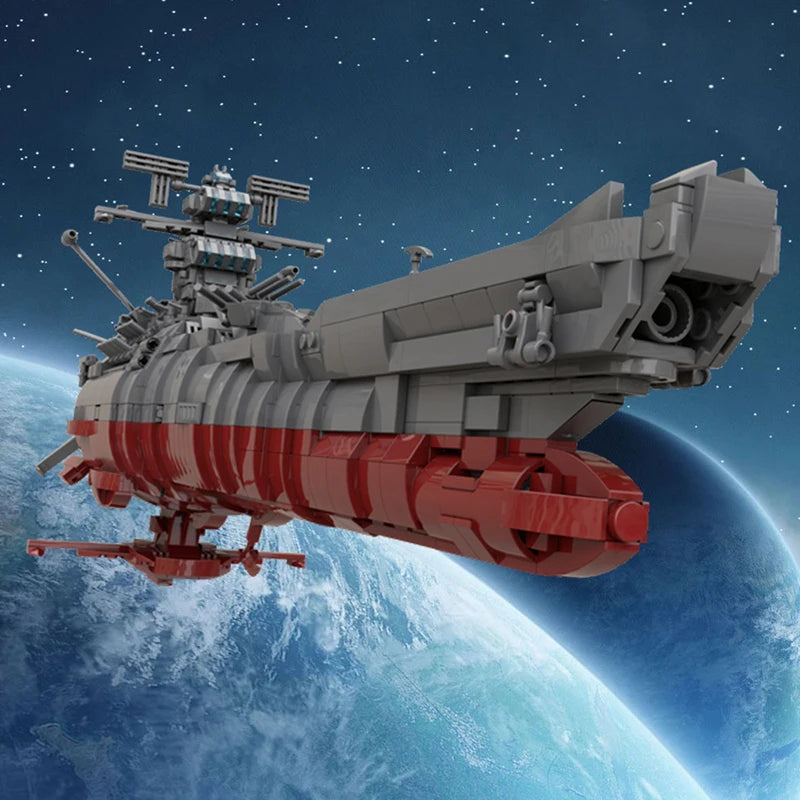 Moc Space Battleship Yamato Spaceship Military Weapon Space Ship Model Building Blocks City Spaceship Building Blocks Kids Toys