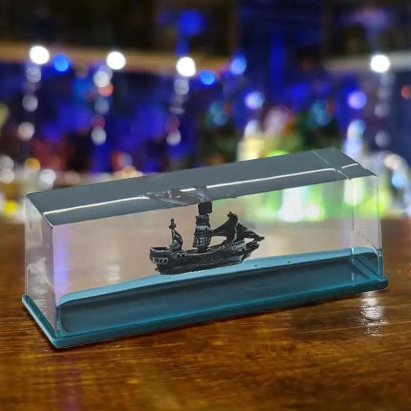 Cruise Ship Model Unsinkable Cruise Ship Iceberg Model Fluid Drift Bottle Floating Acrylic Model Room Decor Birthday Gifts For