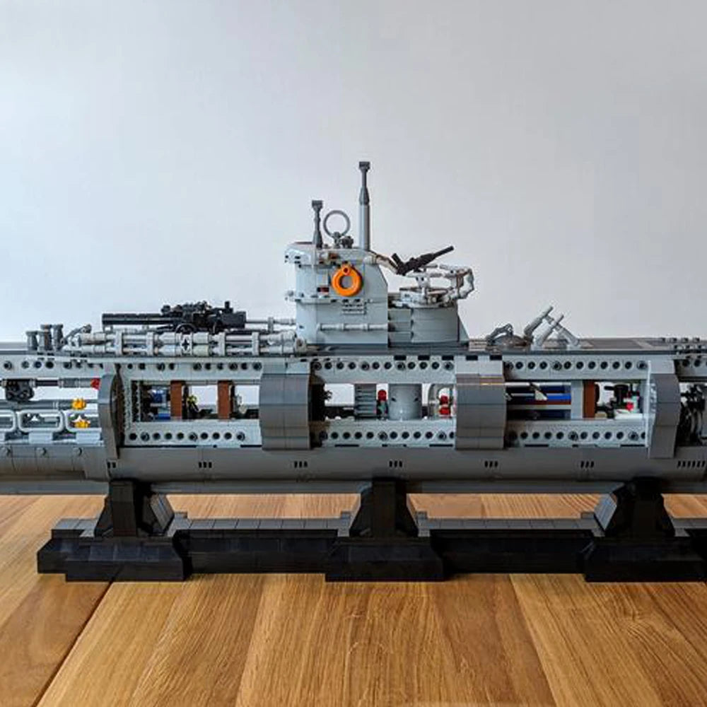 Gobrcks MOC U-Boat Type VIIC Germany Submarine Military Series Submarine Bricks DIY Assembling Building Blocks Toys For Gift