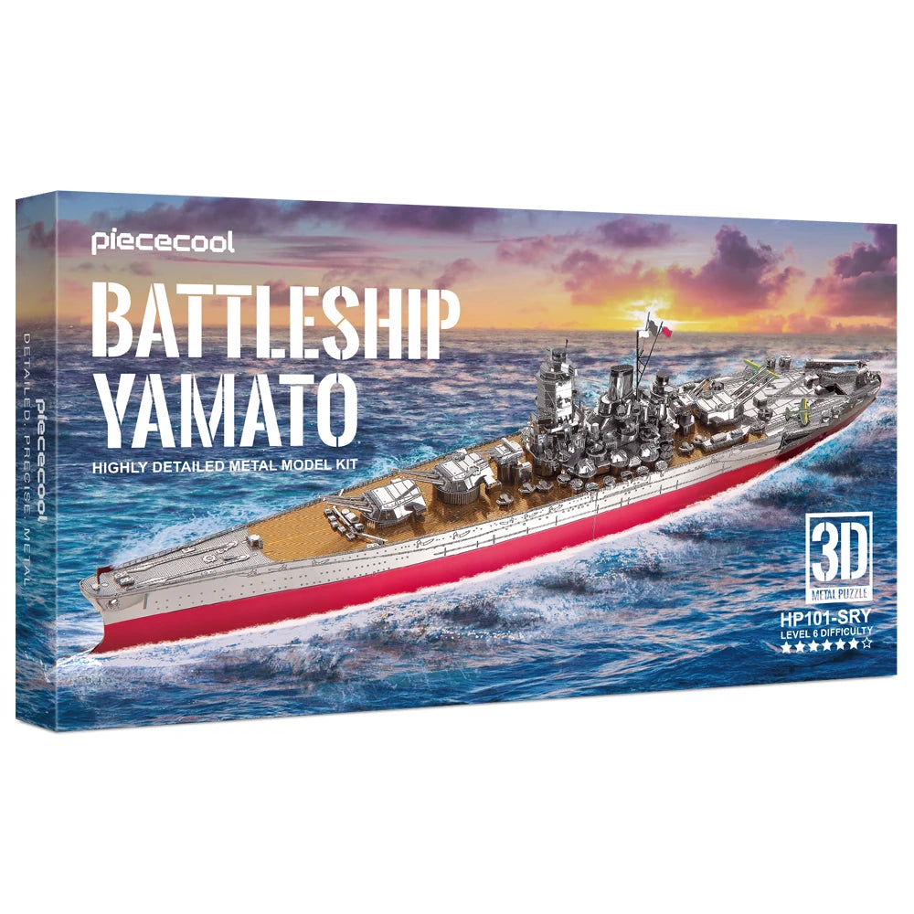 Piececool 3D Metal Puzzle Model Building Kits - Battleship Yamat Battleship Jigsaw Toy ,Christmas Birthday Gifts for Adults