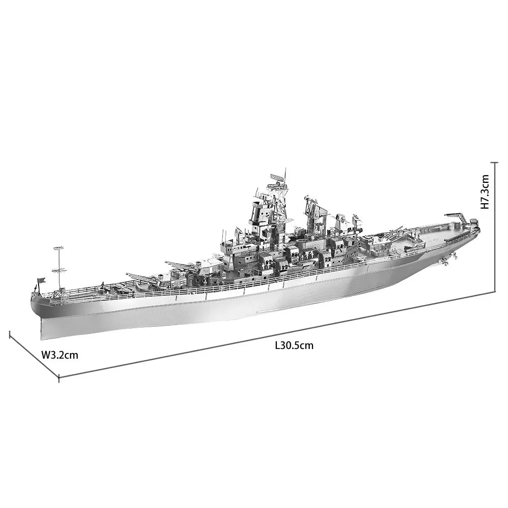 Piececool 3D Metal Puzzles Jigsaw-Uss Missouri Battleship DIY Model Building Kits Toys for Adults Birthday Gifts