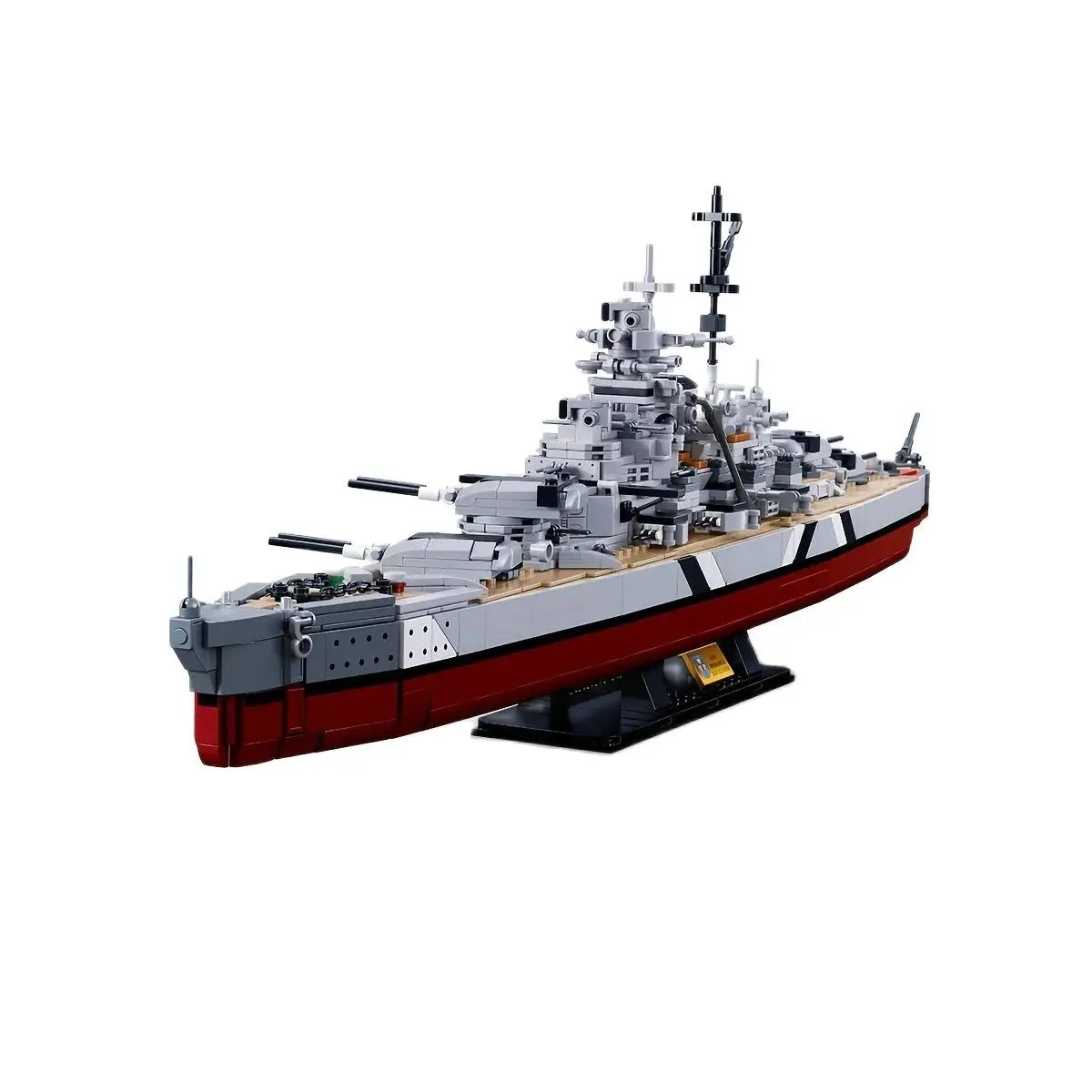 2 IN 1 Bismarck Battleship Building Block Toy Sets, Military Battleship Assembly Building Blocks, Desktop Model Ornaments