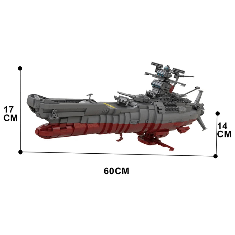 Moc Space Battleship Yamato Spaceship Military Weapon Space Ship Model Building Blocks City Spaceship Building Blocks Kids Toys